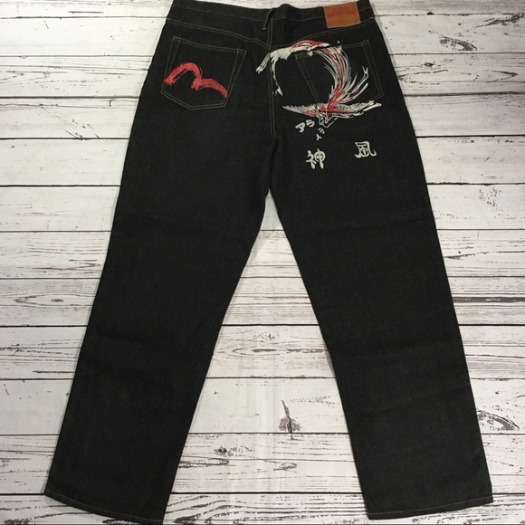 black evisu jeans